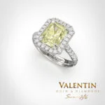 Engagement Ring Diamond Yellow Radiant 4769