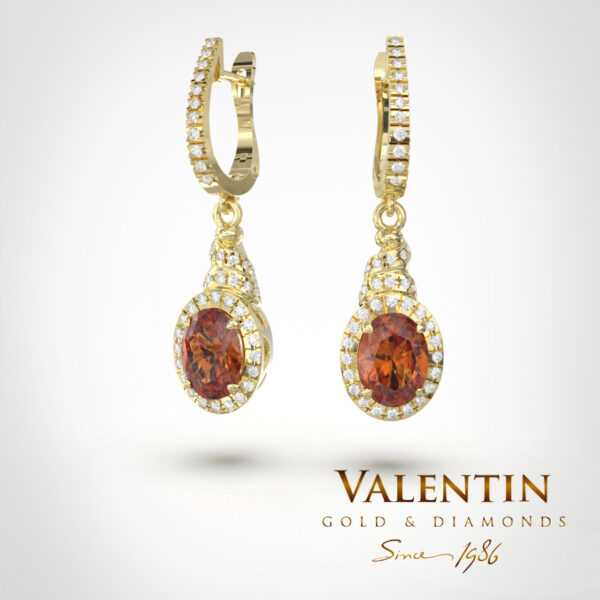 Златни обеци Ti amo Garnet 7434 – жълто злато