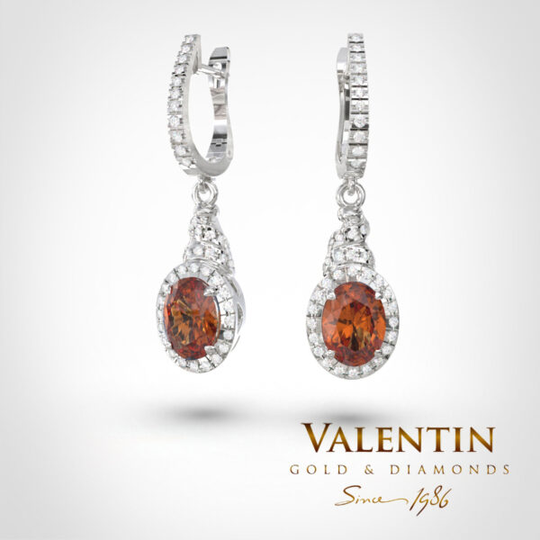 Златни обеци Ti amo Garnet 7434 – бяло злато