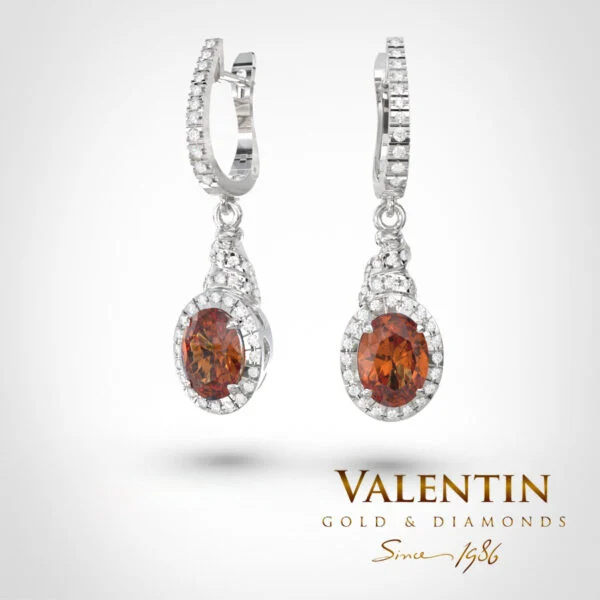 Златни обеци Ti amo Garnet 7434 – бяло злато