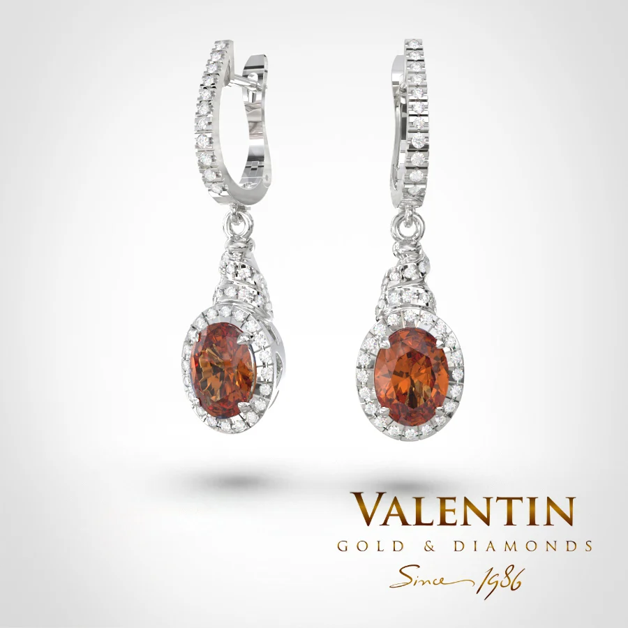Ti amo Garnet Gold Earrings 7434 – white gold