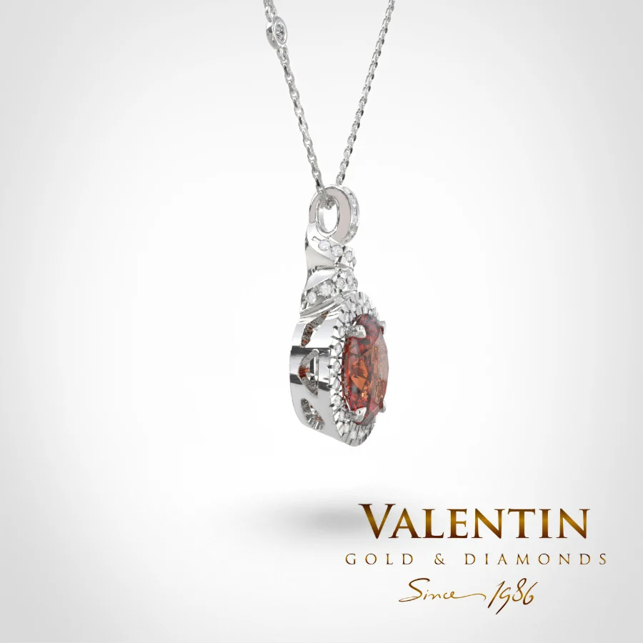 Златен медальон Ti amo Garnet 6544 – бяло злато