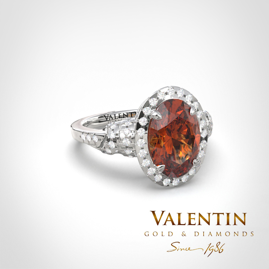 Златен пръстен Ti amo Garnet 4438 – бяло злато