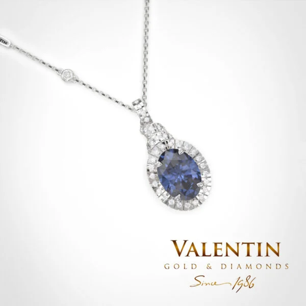 Златен медальон Ti amo Sapphire 6567 – бяло злато