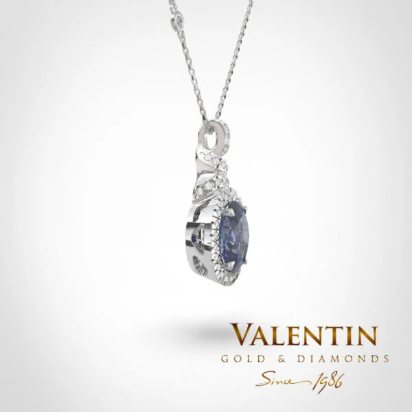 Златен медальон Ti amo Sapphire 6567 – бяло злато