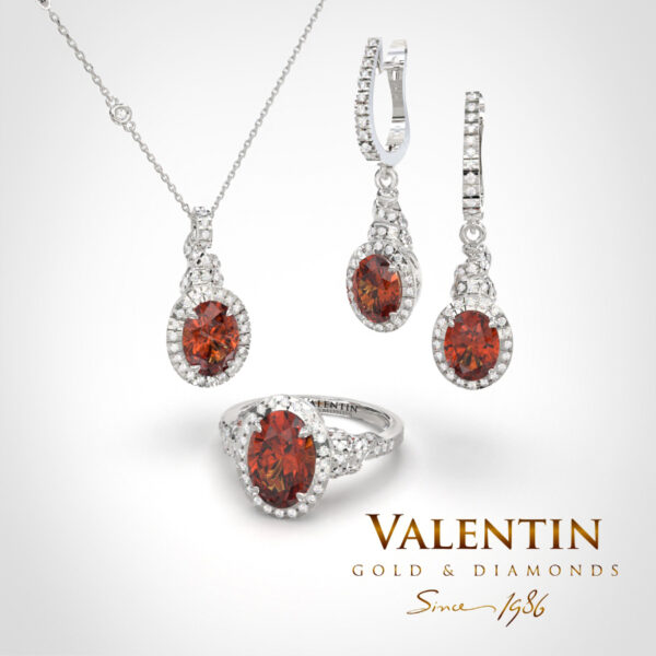 Златен пръстен Ti amo Garnet 4438 – бяло злато