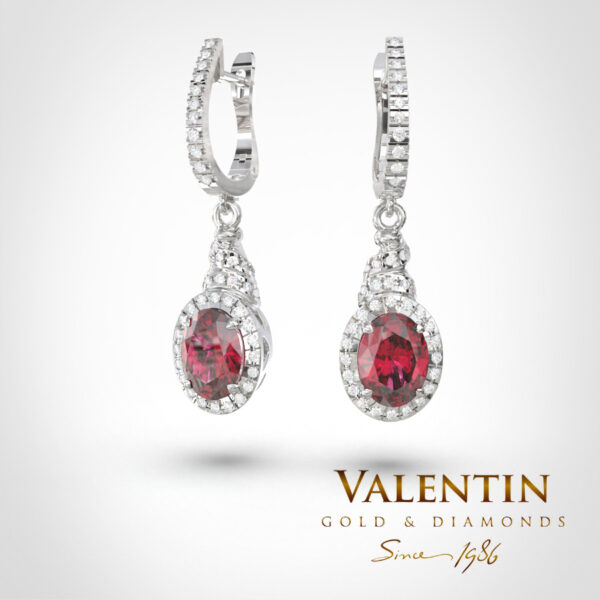 Златни обеци Ti amo Ruby 7434 – бяло злато