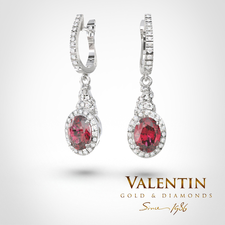 Златни обеци Ti amo Ruby 7434 – бяло злато