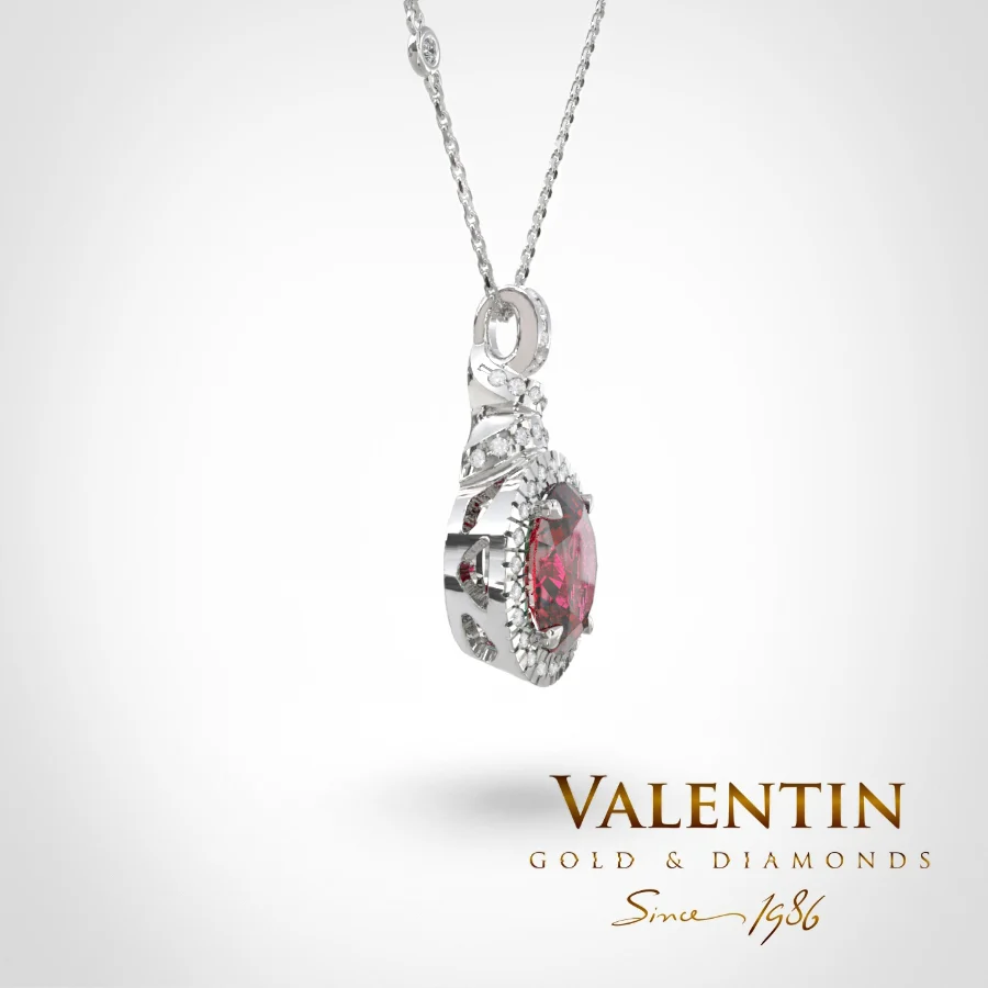 Ti amo Ruby Gold Pendant 6567 – white gold