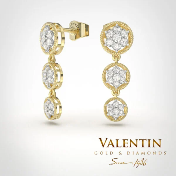 Златни обеци Shine like a star 7620 – жълто злато