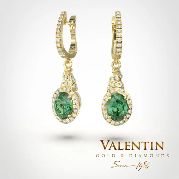 Ti amo Emerald Gold Earrings 7434 – yellow gold