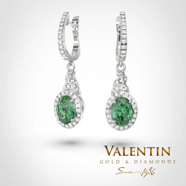 Ti amo Emerald Gold Earrings 7434 – white gold