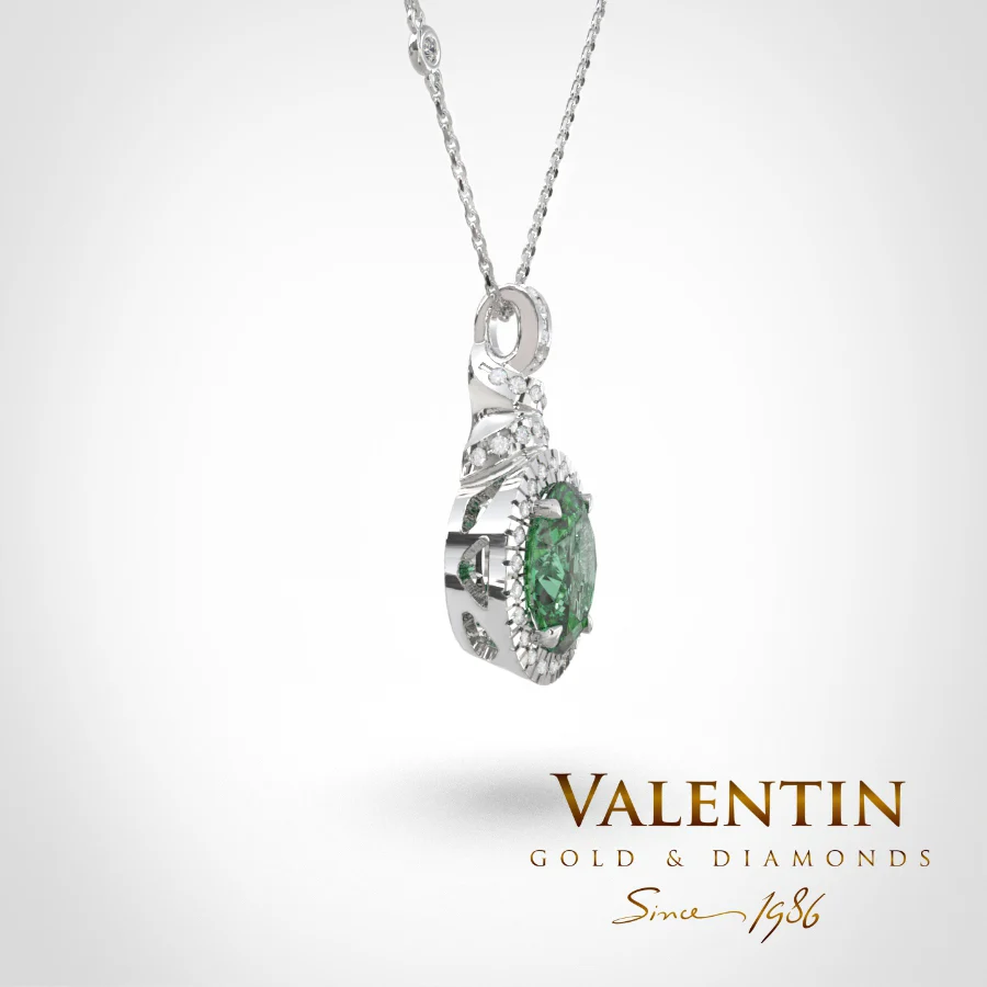 Златен медальон Ti amo Emerald 6567 – бяло злато