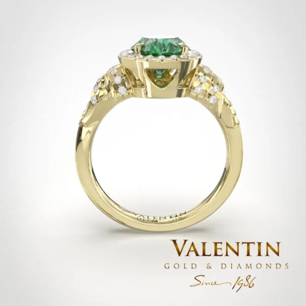 Златен пръстен Ti amo Emerald 4477 – жълто злато