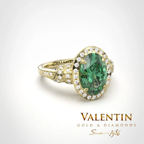 Златен пръстен Ti amo Emerald 4477 – жълто злато