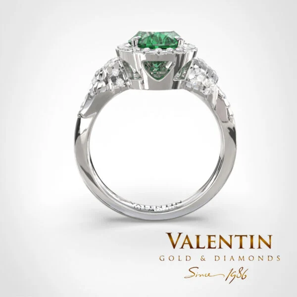 Златен пръстен Ti amo Emerald 4477 – бяло злато