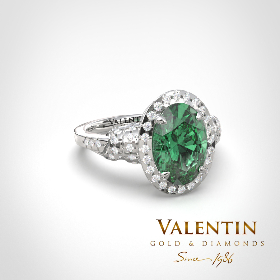 Златен пръстен Ti amo Emerald 4477 – бяло злато
