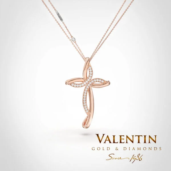 6943 Pink Eternity moment Gold Cross 6943 – rose gold