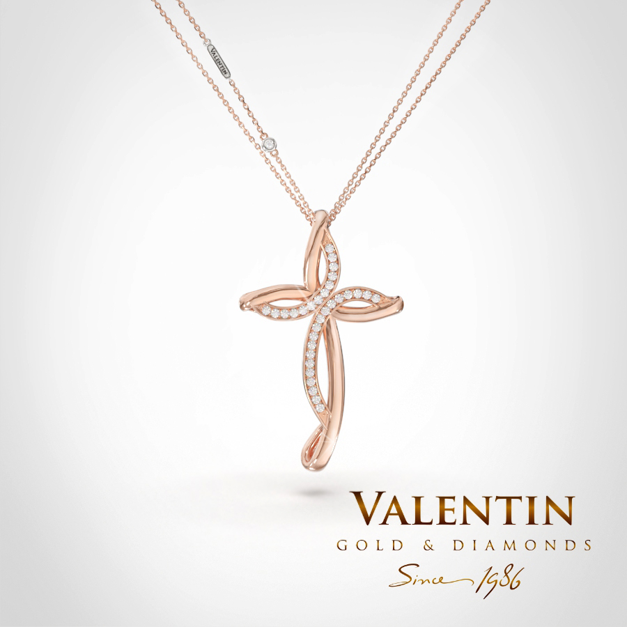 Златен кръст Eternity moment 6943 – розово злато