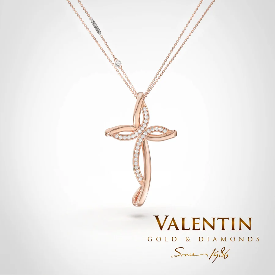 Златен кръст Eternity moment 6943 – розово злато