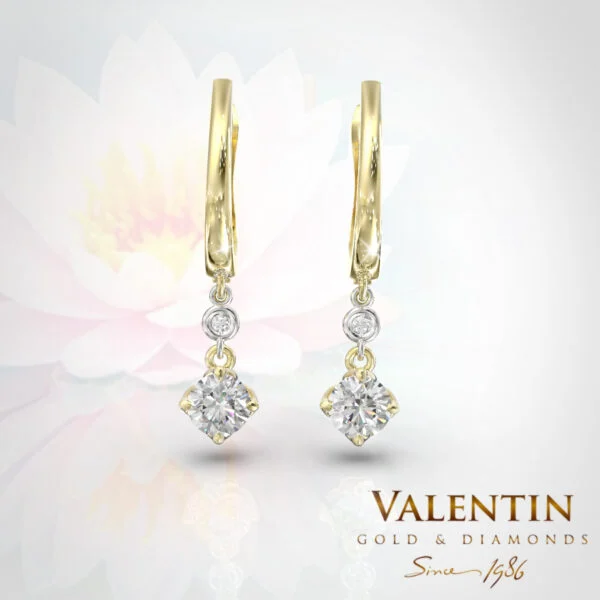 Lotus Extended Gold Earrings 7613 – yellow gold