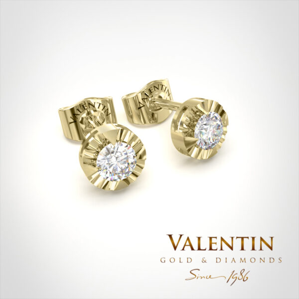 7619 4mm Yellow Noble Gold Earrings 7619 – yellow gold