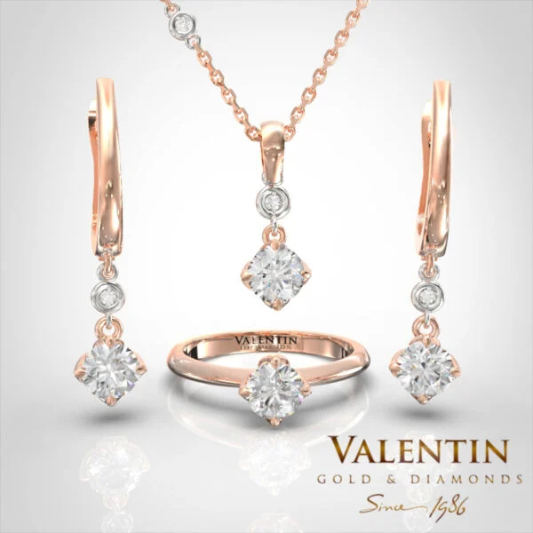 Lotus Extended Gold Earrings 7613 – rose gold
