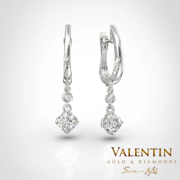 Lotus Extended Gold Earrings 7613 – white gold
