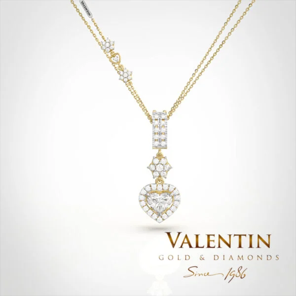 Златен медальон Heart with Diamond 6945 – жълто злато