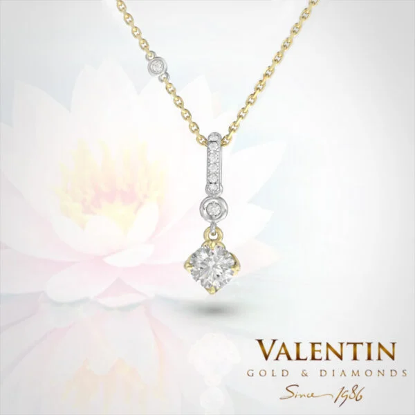 6903 Lotus Extended Diamond Yellow Rodii 1 Златен медальон Diamond Lotus Extended 6903 – жълто злато
