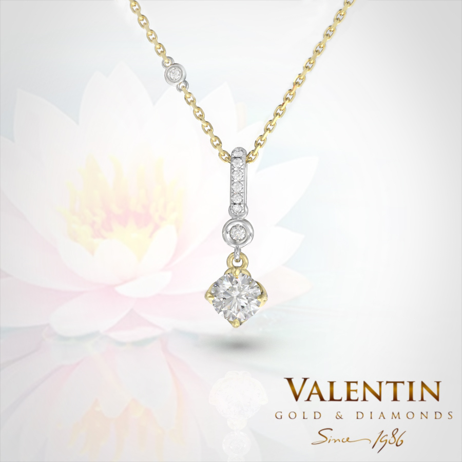 Златен медальон Diamond Lotus Extended 6903 – жълто злато