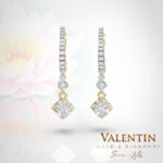 Златни обеци Diamond Lotus Extended 7613 – жълто злато