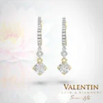 Златни обеци Diamond Lotus Extended 7613 – жълто злато