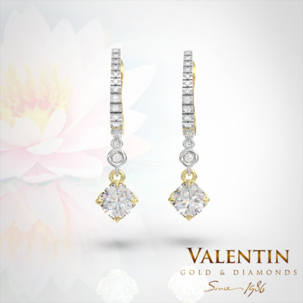 7613 Lotus Extended Diamond Yellow Rodii 1 Златни обеци Diamond Lotus Extended 7613 – жълто злато