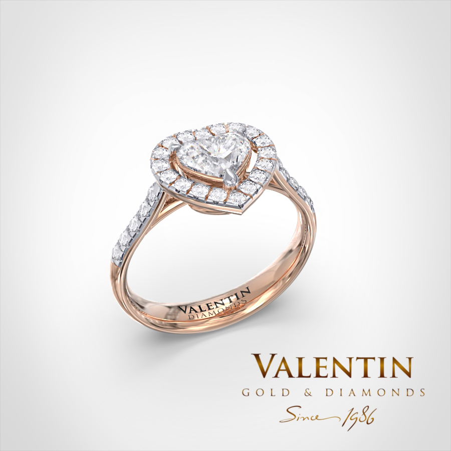 Годежен пръстен Heart with Diamond 4771 – розово злато