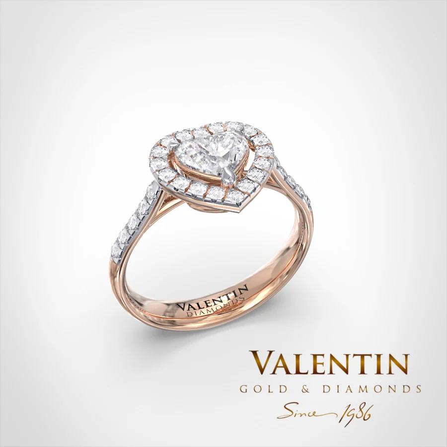 Годежен пръстен Heart with Diamond 4771 – розово злато
