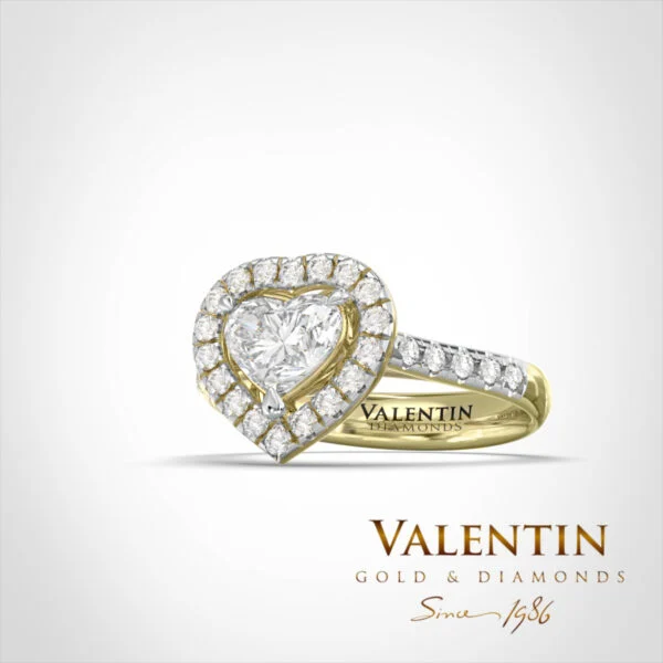 Годежен пръстен Heart with Diamond 4771 – жълто злато