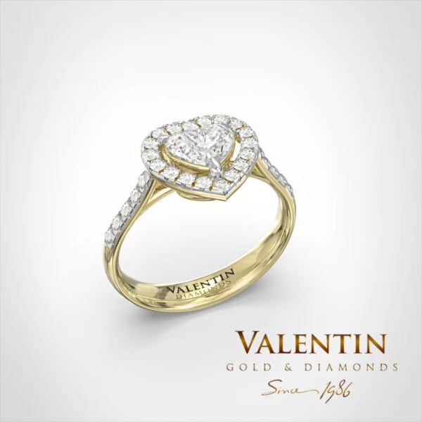 Годежен пръстен Heart with Diamond 4771 – жълто злато