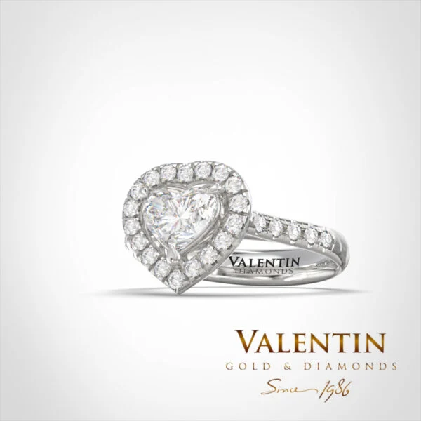 Годежен пръстен Heart with Diamond 4771 – бяло злато