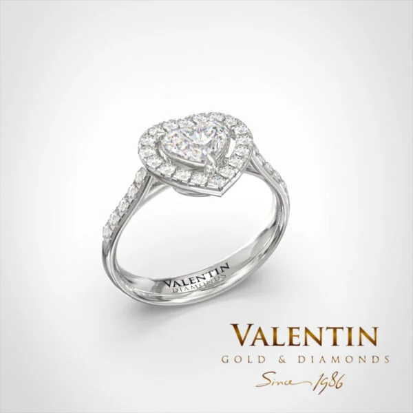 Годежен пръстен Heart with Diamond 4771 – бяло злато