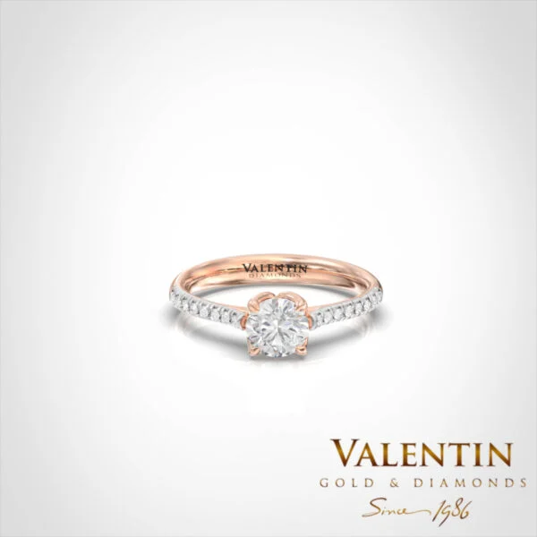 Diamond Lotus Extended Engagement Ring 4761 – rose gold
