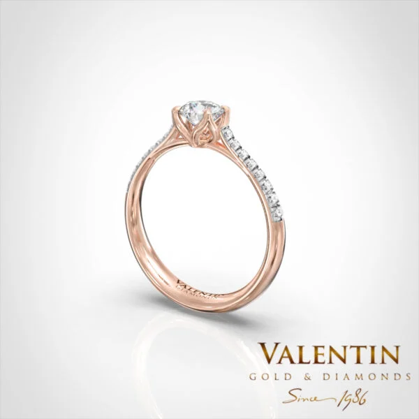 Diamond Lotus Extended Engagement Ring 4761 – rose gold