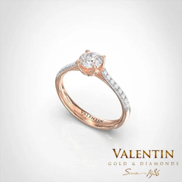 Diamond Lotus Extended Engagement Ring 4761 – rose gold