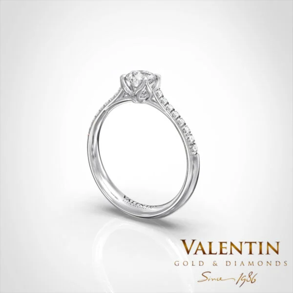 Diamond Lotus Extended Engagement Ring 4761 – white gold