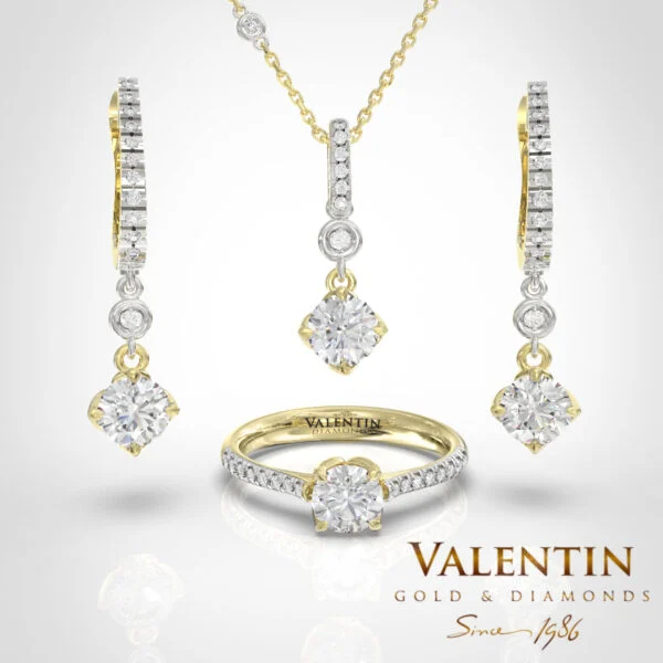 Diamond Lotus Extended Engagement Ring 4761 – yellow gold