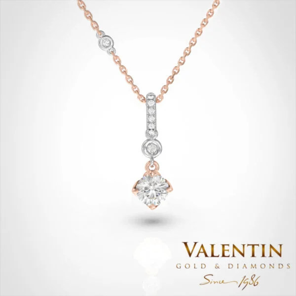 Златен медальон Diamond Lotus Extended 6903 – розово злато