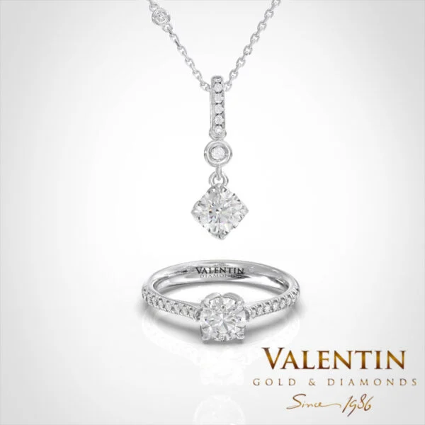 Златен медальон Diamond Lotus Extended 6903 – бяло злато