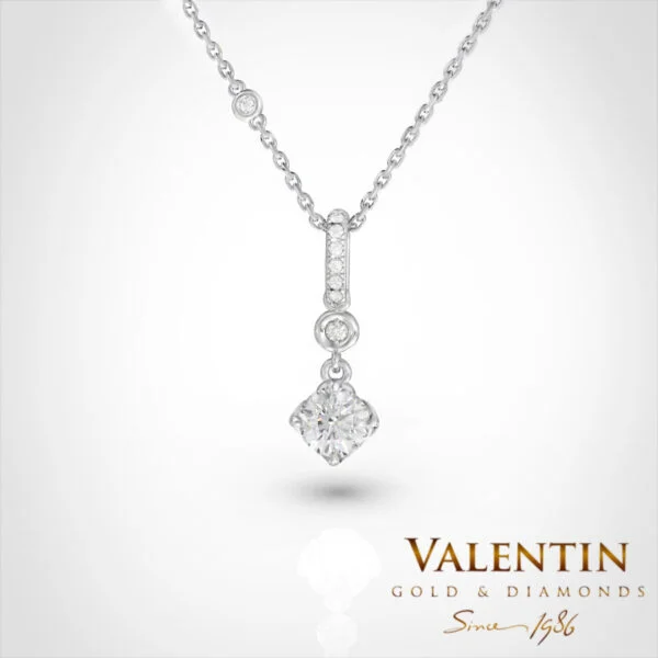 Златен медальон Diamond Lotus Extended 6903 – бяло злато