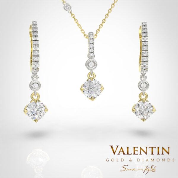 Златни обеци Diamond Lotus Extended 7613 – жълто злато