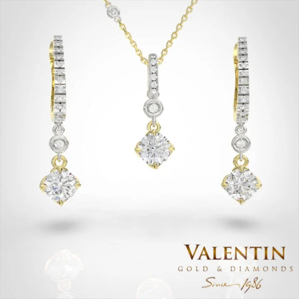 Златни обеци Diamond Lotus Extended 7613 – жълто злато
